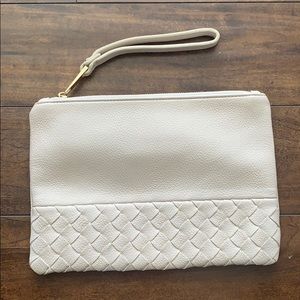 Ivory wristlet clutch